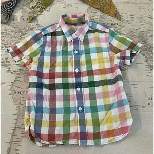 Mini Boden Checkered Short Sleeve
Button Down Size 5